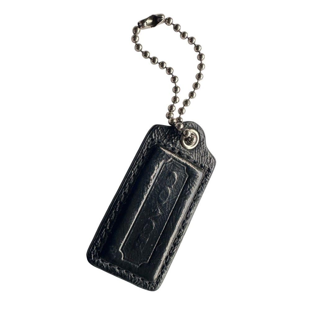Coach 2" Patent Leather Hangtag Black